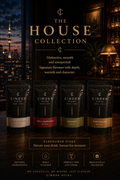 Cinder Picks packaging with 'The House Collection' branding against a cityscape background.
