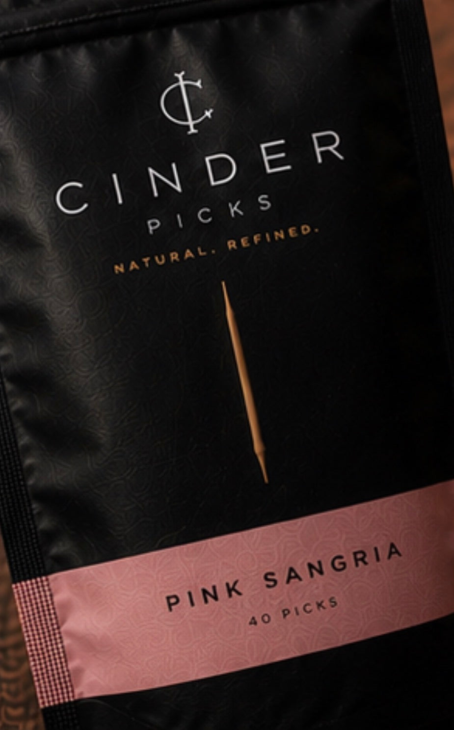 Cinder Picks Pink Sangria packaging with brand logo and product name.
